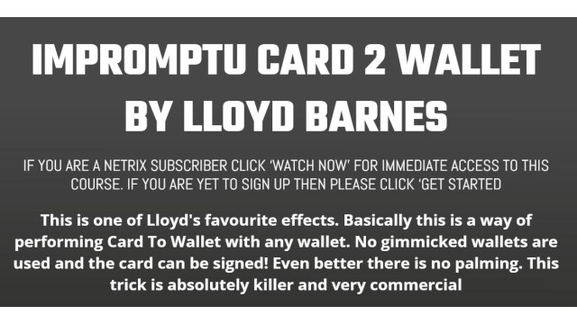 Impromptu Card 2 Wallet by Lloyd Barnes