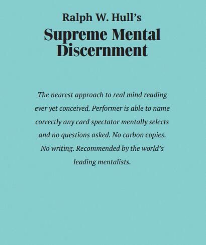 Ralph W. Hull - Supreme Mental Discernment